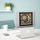 Antieke Hemelse Zon & Maan  Sticker (Laptop op bureau)