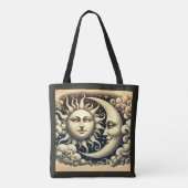 Antieke Hemelse Zon & Maan Tote Bag (Achterkant)