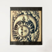 Antieke Hemelse Zon & Maan Wandkleed (Voorkant)