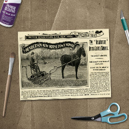 Antieke Henderson paardengrasmaaier advertentie kn Tissuepapier