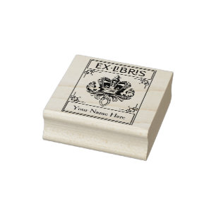 Antieke Heraldische Kroon Ex Libris Rubberstempel