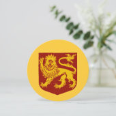Antieke Heraldische Stappende Leeuw Uitnodiging (Staand voorkant)