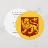 Antieke Heraldische Stappende Leeuw Uitnodiging (Voorkant / Achterkant)