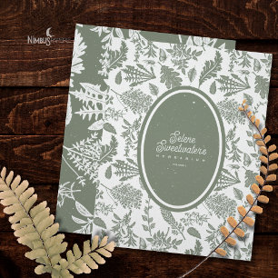 Antieke Herbarium Saliegroen en Witte Titelpagina