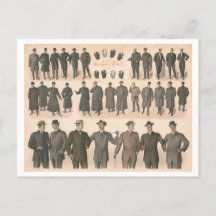 Antieke herenmodekaart van pakken uit 1910