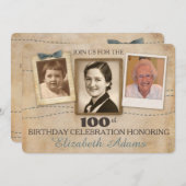 Antieke herinneringen | Uitnodiging voor drie foto (Voorkant / Achterkant)