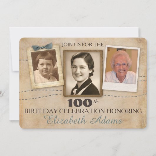 Antieke herinneringen | Uitnodiging voor drie foto (Voorkant)