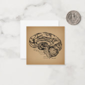 Antieke Hersendiagram Medische Anatomie Kunst Notitiekaartje (Voorkant / Achterkant in situ)