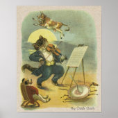 Antieke Hey Diddle Diddle-kinderrijmpje Gerenoveer Poster (Voorkant)