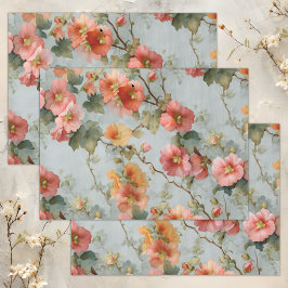 ANTIEKE HOLLYHOCKS BLOEMEN DECOUPAGE TISSUEPAPIER