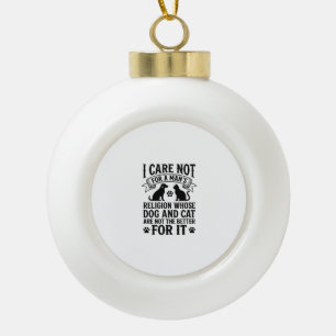 Antieke Hond Kat Religie Quote Huisdier Liefhebber Keramische Bal Ornament