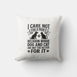 Antieke Hond Kat Religie Quote Huisdier Liefhebber Kussen