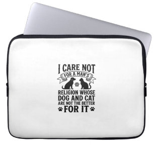 Antieke Hond Kat Religie Quote Huisdier Liefhebber Laptop Sleeve