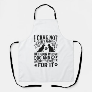 Antieke Hond Kat Religie Quote Huisdier Liefhebber Schort