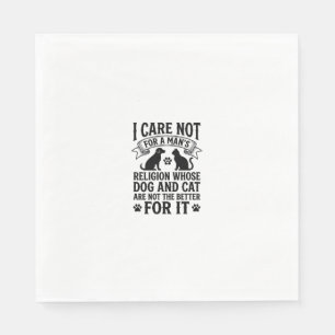 Antieke Hond Kat Religie Quote Huisdier Liefhebber Servet