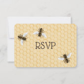 Antieke Honeybee Huwelijksreactie RSVP Kaartje (Achterkant)