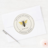 Antieke honingbijlabel ronde sticker (Envelop)