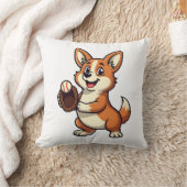 Antieke honkbal Corgi-hondenvanger Cartoon Vector Kussen (Deken)