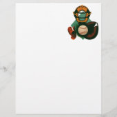 Antieke honkbalspeler, catcher met handschoen flyer (Achterkant)