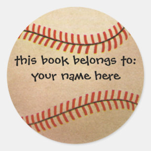 Antieke Honkbalspeler, Catcher met Handschoen Ronde Sticker
