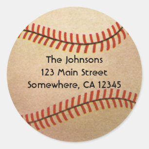 Antieke Honkbalspeler, Catcher met Handschoen Ronde Sticker