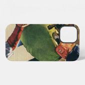 Antieke honkbalspeler, de scheidsrechter iPhone hoesje (Achterkant horizontaal)