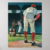 Antieke honkbalspelers werper op heuvel poster (Voorkant)