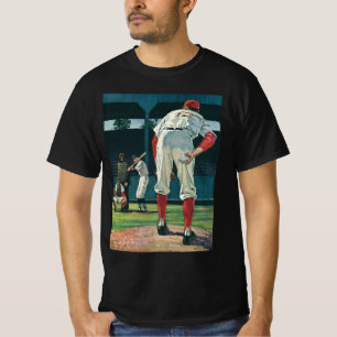 Antieke honkbalspelers werper op heuvel t-shirt
