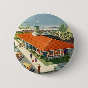 Antieke horeca, familierestaurant uit de jaren 50 ronde button 5,7 cm