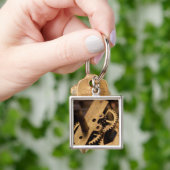 Antieke horloge interne onderdelen sleutelhanger (Hand)