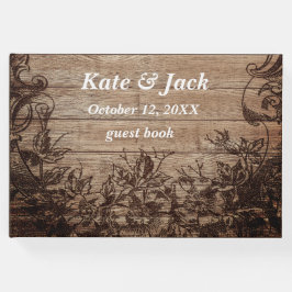 Antieke Houten Huwelijks Uitnodiging Gastenboek
