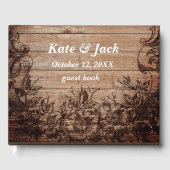 Antieke Houten Huwelijks Uitnodiging Gastenboek (Voorkant)