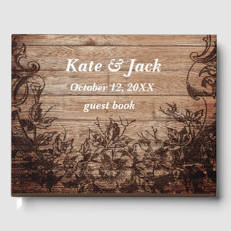 Antieke Houten Huwelijks Uitnodiging Gastenboek