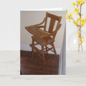 "Antieke Houten Kinderstoel" Verjaardagskaart Kaart (Gele Bloem)