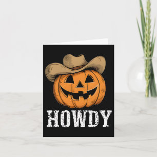 Antieke Howdy Pompoen Cowboy Western  Kaart