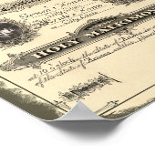 Antieke Huwelijksakte 19e Eeuw Poster (Hoek)