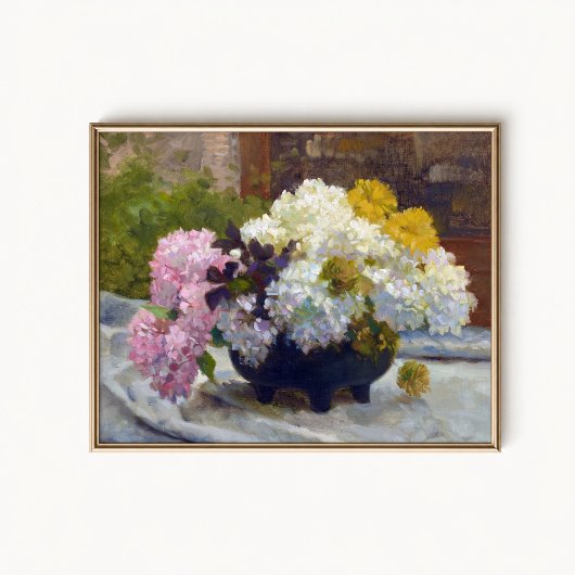 Antieke Hydrangea Stilleven Poster