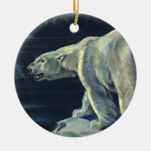 Antieke IJsbeer, Arctisch Zeedier Dieren Keramisch Ornament
