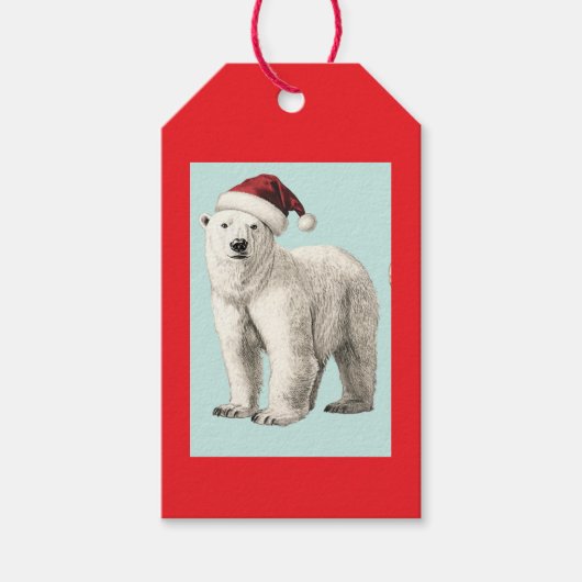 ANTIEKE IJSBERE IN KERSTMUTS CADEAULABEL (Voorkant)