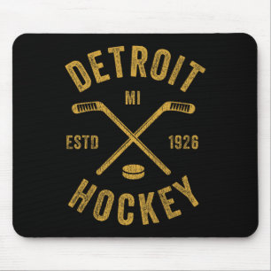 Antieke ijshockeysticks uit Detroit Mi Detroit Hoc Muismat