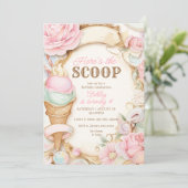 Antieke ijsje pastel roze ijs kaart (Staand voorkant)