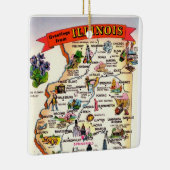 Antieke Illinois kaart Keramisch Ornament (Rechts)