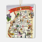 Antieke Illinois kaart Keramisch Ornament (Links)