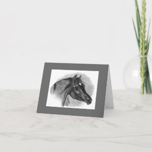 Antieke illustratie Arabische paard notitiekaart