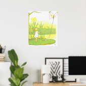 Antieke illustratie Duimelijntje door Elsa Beskow Poster (Thuiskantoor)
