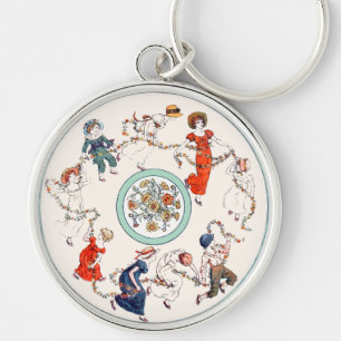 Antieke illustratie uit boek van Kate Greenaway Sleutelhanger