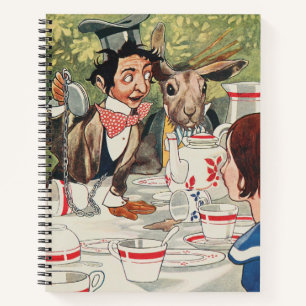 Antieke illustratie van de theepartij van de Gekke Notitieboek