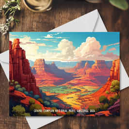 Antieke illustratie van Grand Canyon National Park Briefkaart