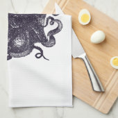 Antieke Illustratie van Octopus Theedoek (Quarter Fold)