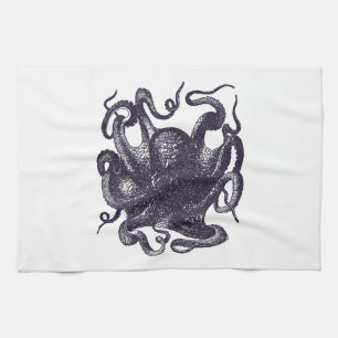 Antieke Illustratie van Octopus Theedoek